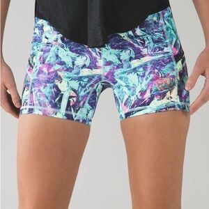 Lululemon 6 What The Sport Short Running Cycle Tights Luxtreme Iridescent Multi